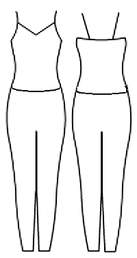 Low bodice V binded camisole bodysuit